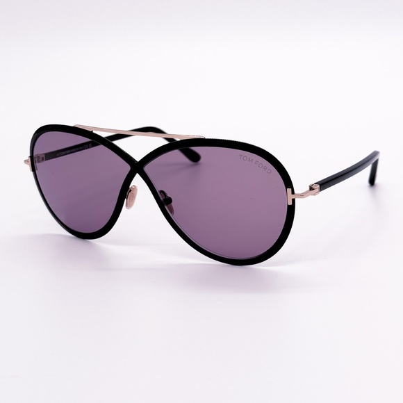 NEW TOM FORD RICKIE TF1007 01Y WOMEN SUNGLASSES TOM FORD FT1007/S BLACK EYEWEAR - Picture 2 of 11
